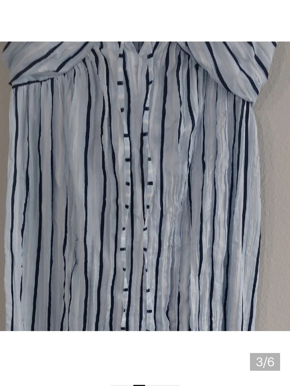GAP White and Navy Vertical-Strip Maxi Dress - Picture 3 of 6